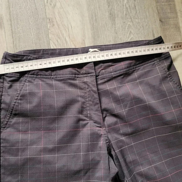 Slazenger Women's Golf Pants Sz 4 Polyester Spandex Stretch Check Gray - Picture 9 of 11